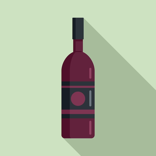 Icono de botella de vino de bar Ilustración plana del icono de vector de botella de vino de bar para diseño web