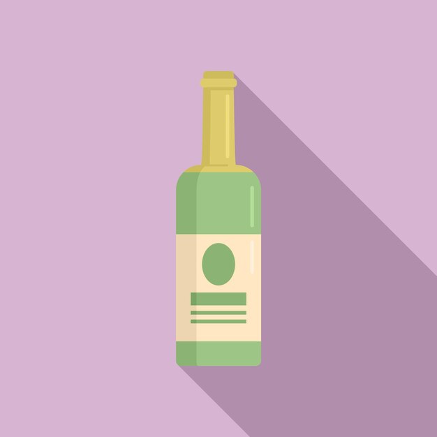 Icono de botella de vino blanco Ilustración plana del icono de vector de botella de vino blanco para diseño web
