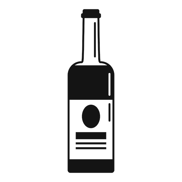 Icono de botella de vino blanco Ilustración simple del icono de vector de botella de vino blanco para diseño web aislado sobre fondo blanco