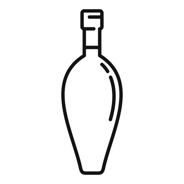 Icono de botella de vino de granja Icono de vector de botella de vino de granja de esquema para diseño web aislado sobre fondo blanco