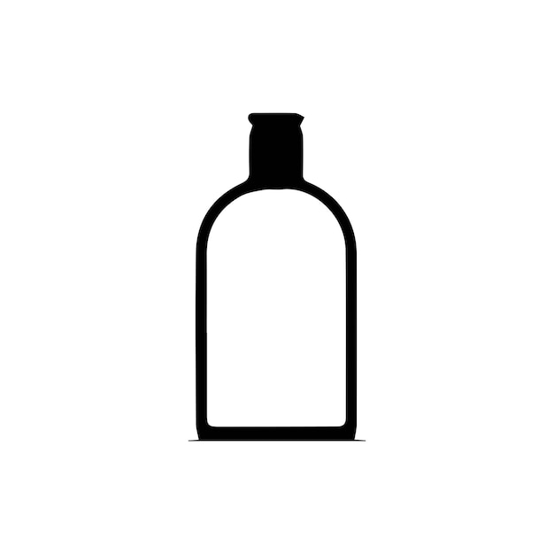 Icono de botella de vino Ilustración vectorial aislada sobre fondo blanco