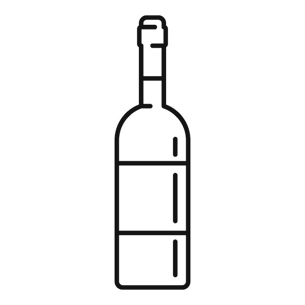 Icono de botella de vino italiano Contorno icono de vector de botella de vino italiano para diseño web aislado sobre fondo blanco