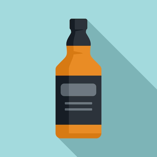 Icono de botella de whisky Ilustración plana del icono de vector de botella de whisky para diseño web