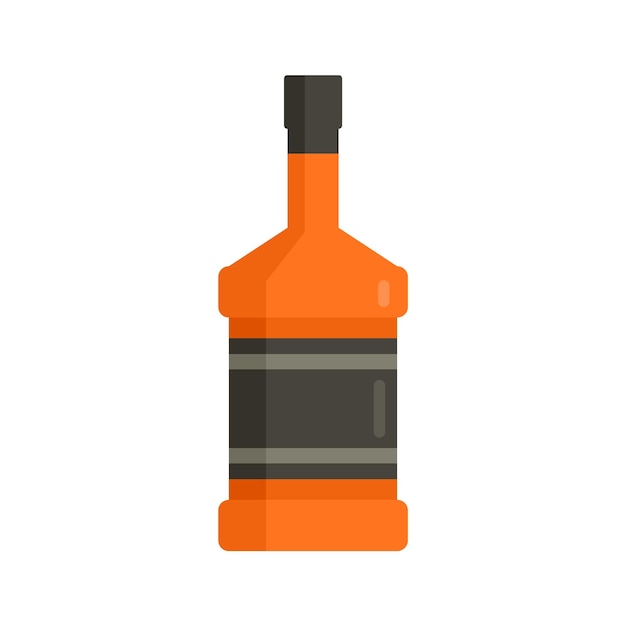 Icono de botella de whisky libre de impuestos Ilustración plana del icono de vector de botella de whisky libre de impuestos aislado sobre fondo blanco