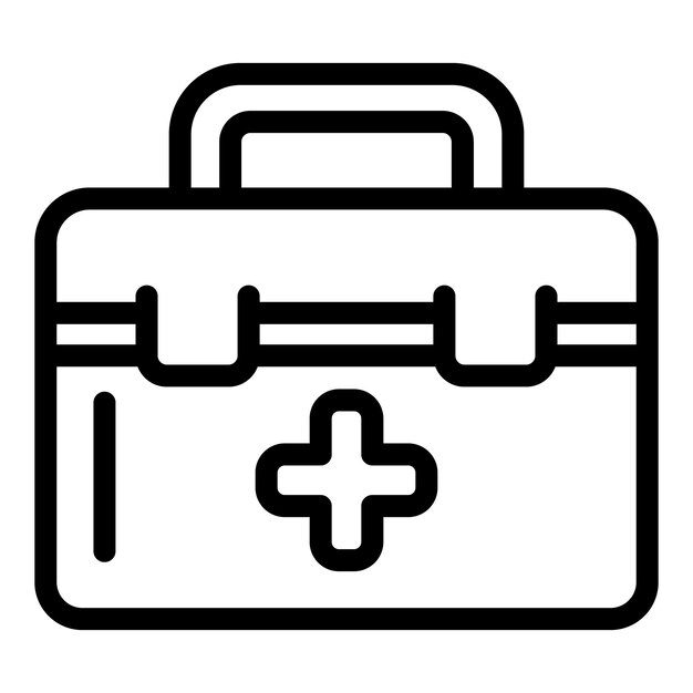 Icono del botiquín de primeros auxilios Esquema del icono del vector del botiquín de primeros auxilios para diseño web aislado en fondo blanco