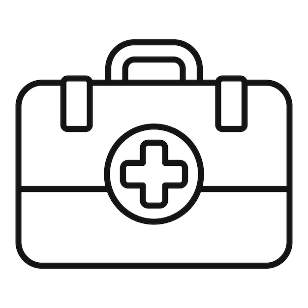Icono del botiquín de primeros auxilios que representa la atención médica y la asistencia médica