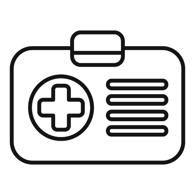 El icono del botiquín de primeros auxilios que representa el equipo médico de emergencia