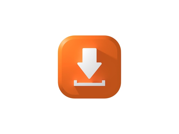 Icono de botón 3D Descargar
