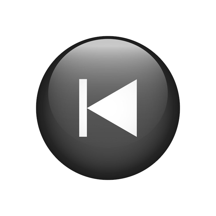 Vector el icono del botón anterior aislado en fondo blanco vector