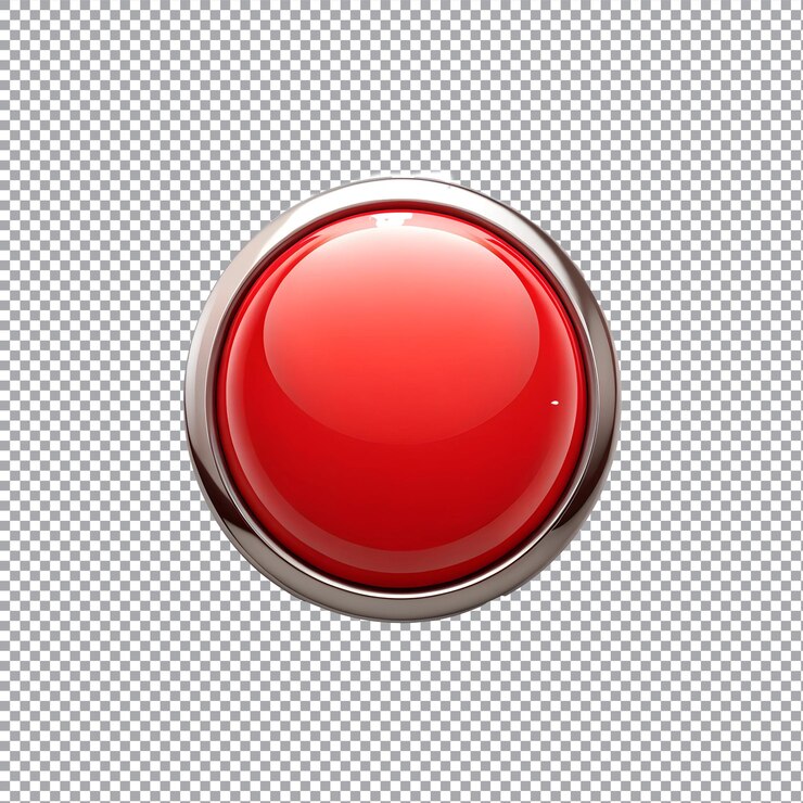 Vector icono de botón de aplicación en blanco rojo en un fondo transparente