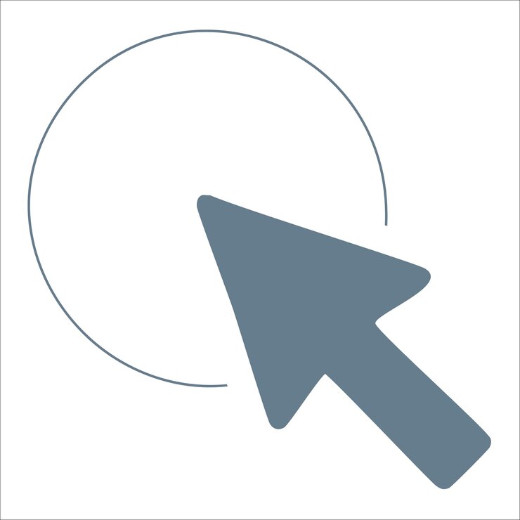 Vector el icono del botón de clic en la web, el símbolo del puntero, el toque, la flecha del ratón, la interfaz, el cursor, el diseño gráfico de la mano.