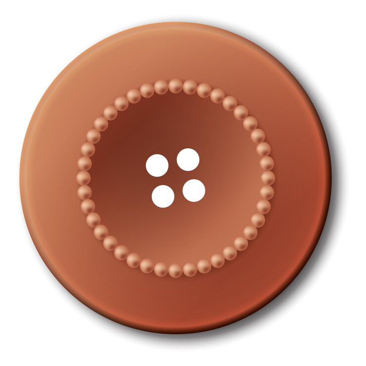 Vector icono de botón de costura aislado en botón circular blanco para ropa arte o artesanía moda y
