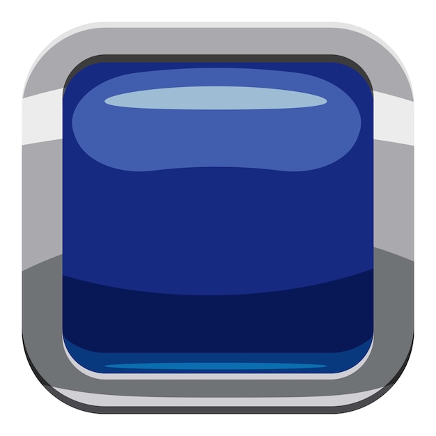Icono de botón cuadrado azul Ilustración de dibujos animados de icono vectorial de botón quadrado para diseño web