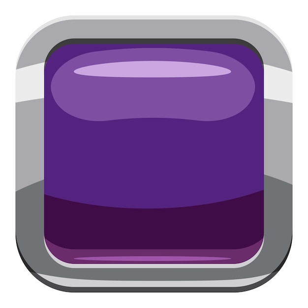 Icono de botón cuadrado violeta Ilustración de dibujos animados de icono vectorial de botón quadrado para diseño web