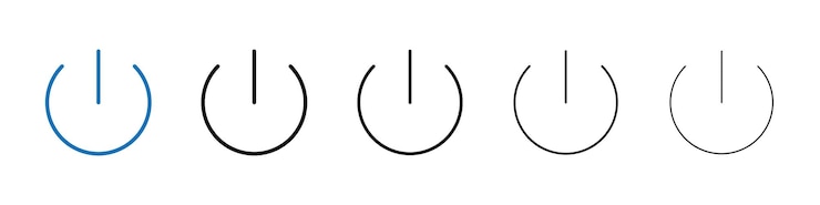 Vector icono del botón de encendido logotipo vectorial de esquema para la aplicación web