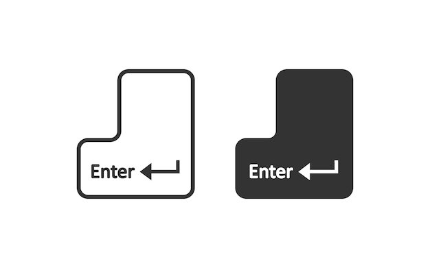 Icono de botón entrar símbolo de ilustración de botón de teclado de computadora signo de vector de botón de notebook