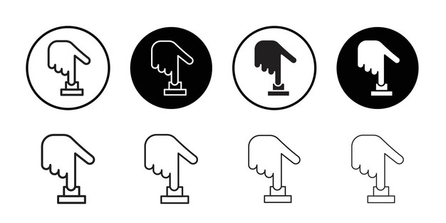 Icono de botón de mano Colección de arte de líneas delgadas