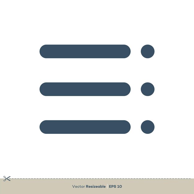 Icono de botón de menú Plantilla de logotipo vectorial Vector EPS 10