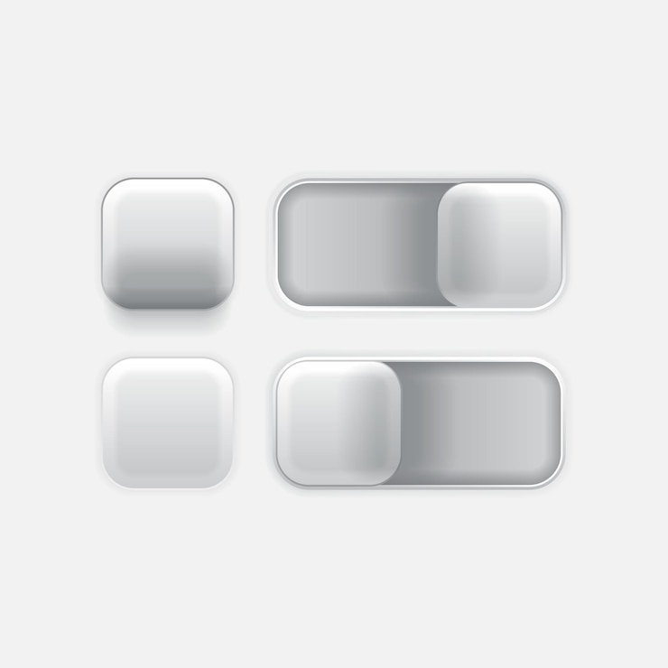 Vector icono botón presionar interruptor interfaz de usuario web diseño simple