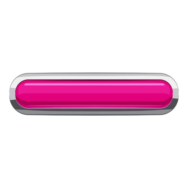 Icono de botón rectangular rosado Ilustración de dibujos animados de icono vectorial de botón retangular para diseño web