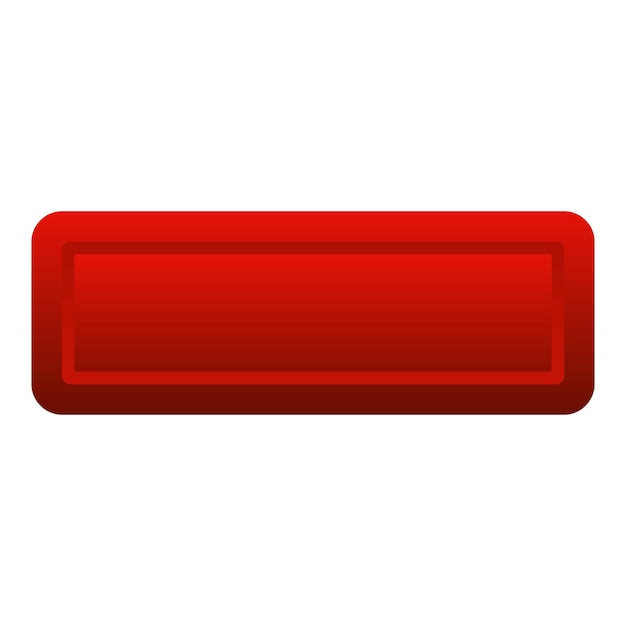 Icono del botón rectángulo rojo Ilustración plana del icono vectorial del botón red rectángulo para la web
