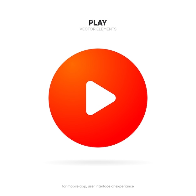 Icono de botón de reproducción 3d signo de inicio reproducir música o elemento de vector de sonido para la aplicación móvil del sitio web ui ux