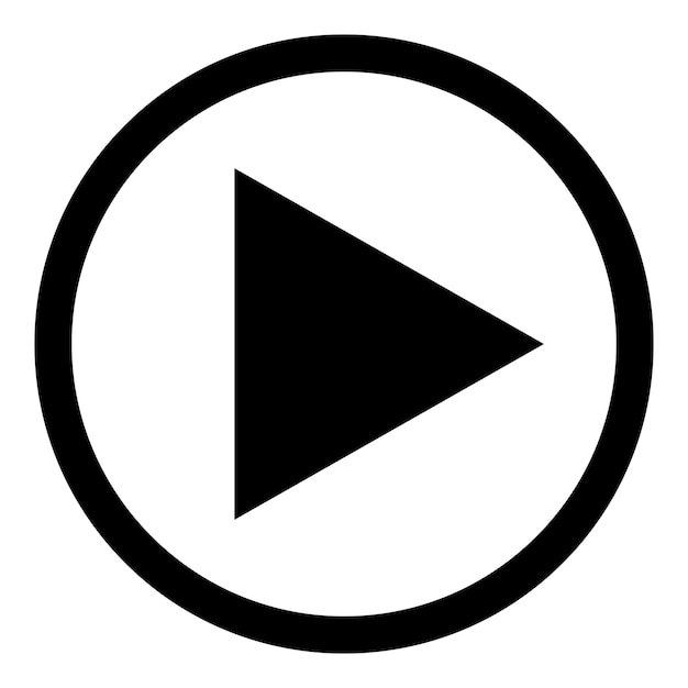 El icono del botón de reproducción aislado en fondo blanco