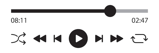 Icono del botón de reproducción en estilo plano Ilustración vectorial del reproductor de música en un fondo aislado Interfaz de reproducción Signo de concepto de negocio