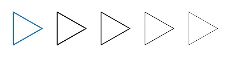 Vector icono de botón de reproducción logotipo vectorial de esquema para la aplicación web