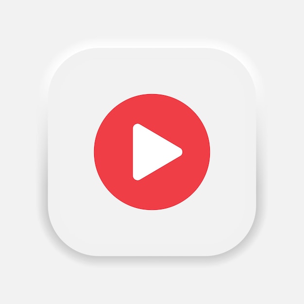 Icono de botón de reproducción del reproductor multimedia en estilo neumorfismo Vector EPS 10