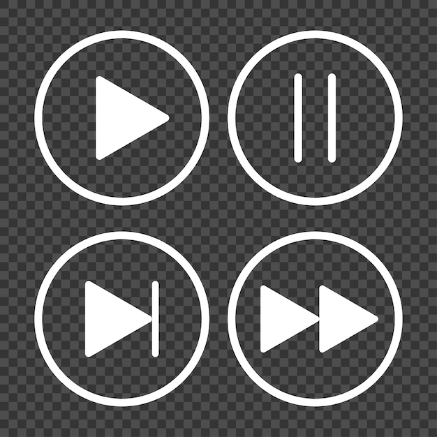 El icono del botón del reproductor de medios se establece como Vector