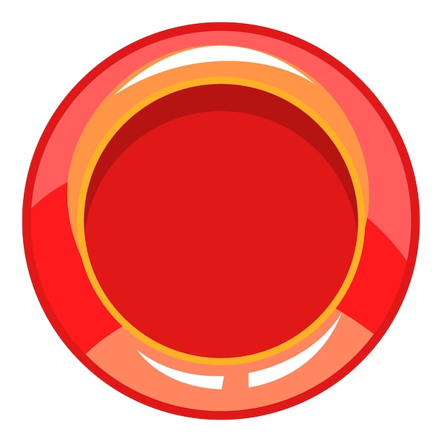 Icono del botón rojo Ilustración de dibujos animados del icono vectorial del botón Rojo para la web
