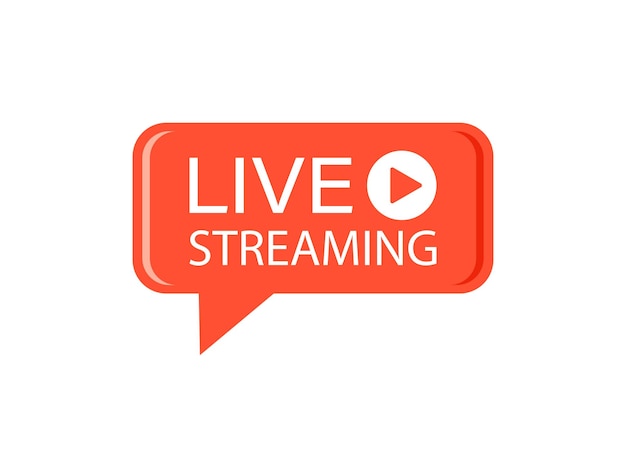 Icono de botón de transmisión en vivo en estilo plano Ilustración vectorial de webinar en fondo aislado Concepto de negocio de señales de transmisión