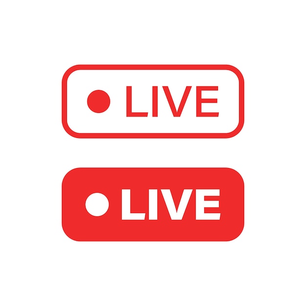 Icono de botón de transmisión en vivo en estilo plano Ilustración vectorial de webinar en fondo aislado Concepto de negocio de señales de transmisión