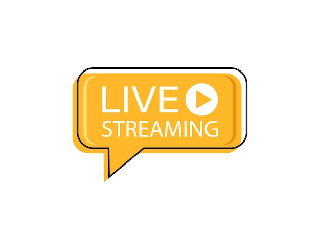 Icono de botón de transmisión en vivo en estilo plano Ilustración vectorial de webinar en fondo aislado Concepto de negocio de señales de transmisión