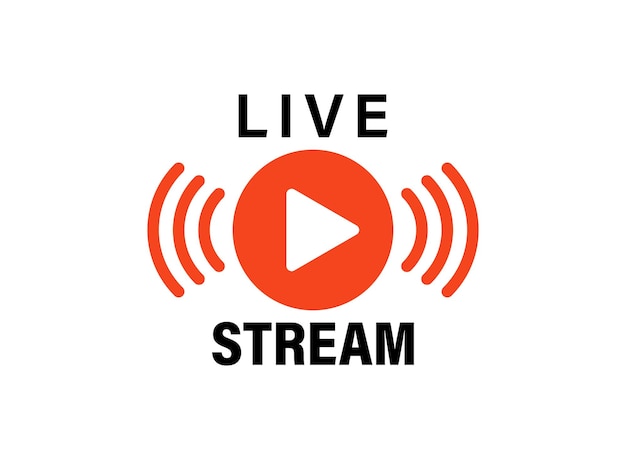 Icono de botón de transmisión en vivo en estilo plano Ilustración vectorial de webinar en fondo aislado Concepto de negocio de señales de transmisión