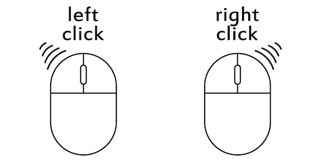 Icono de botones de clic de ratón de computadora