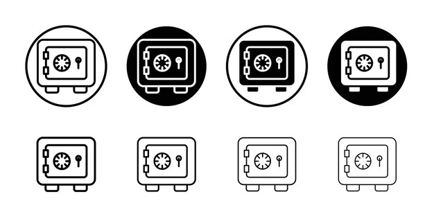 Icono de la bóveda del banco Logotipo vectorial de contorno sencillo