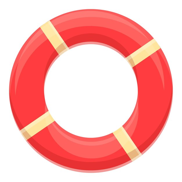 Icono de boya salvavidas de fiesta de verano Caricatura de icono de vector de boya salvavidas de fiesta de verano para diseño web aislado sobre fondo blanco