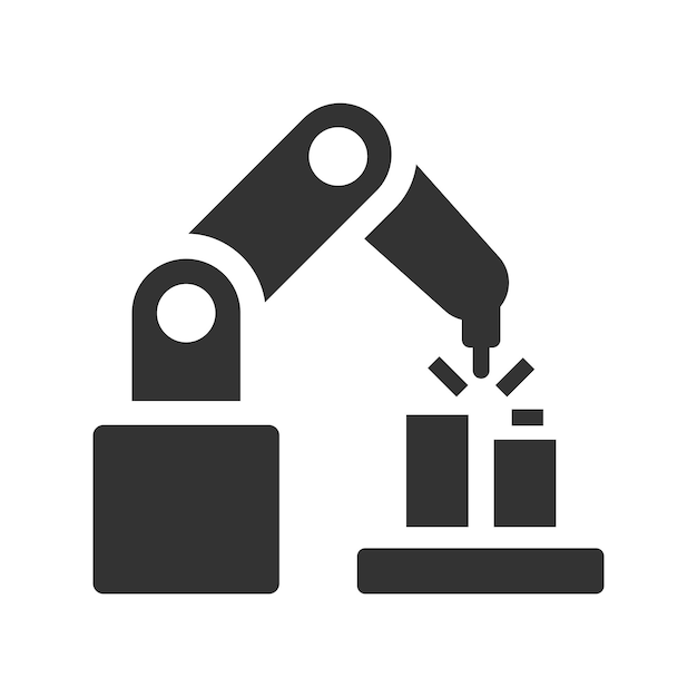 Vector icono del brazo de automatización de la industria