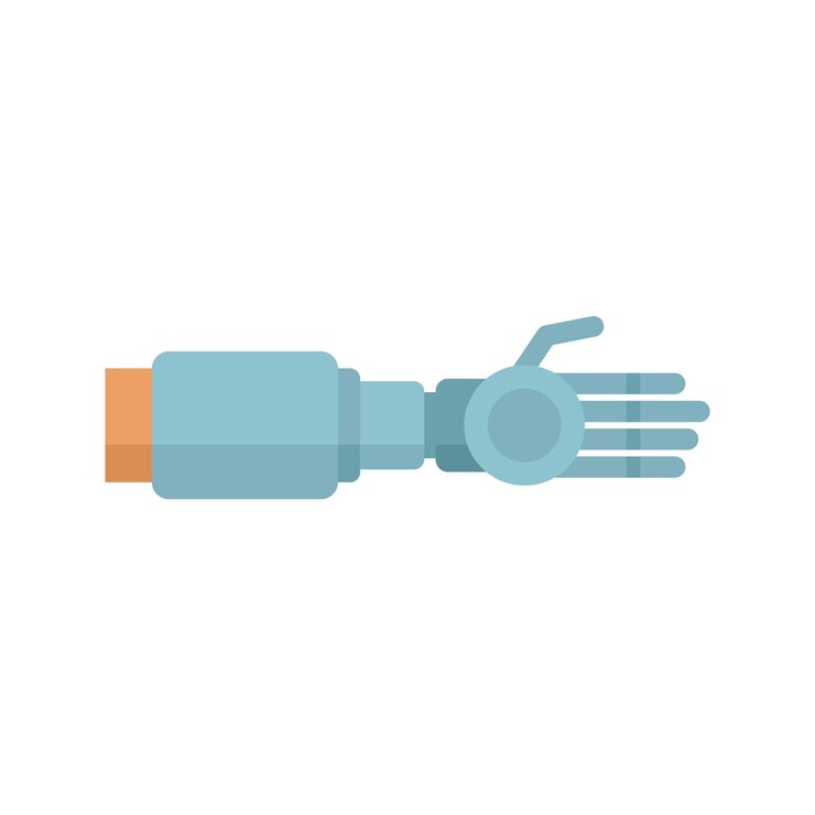 Vector icono de brazo protésico ilustración plana del icono de vector de brazo protésico para diseño web aislado