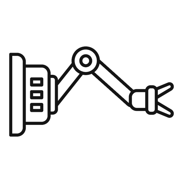 Icono del brazo robótico sobre fondo blanco