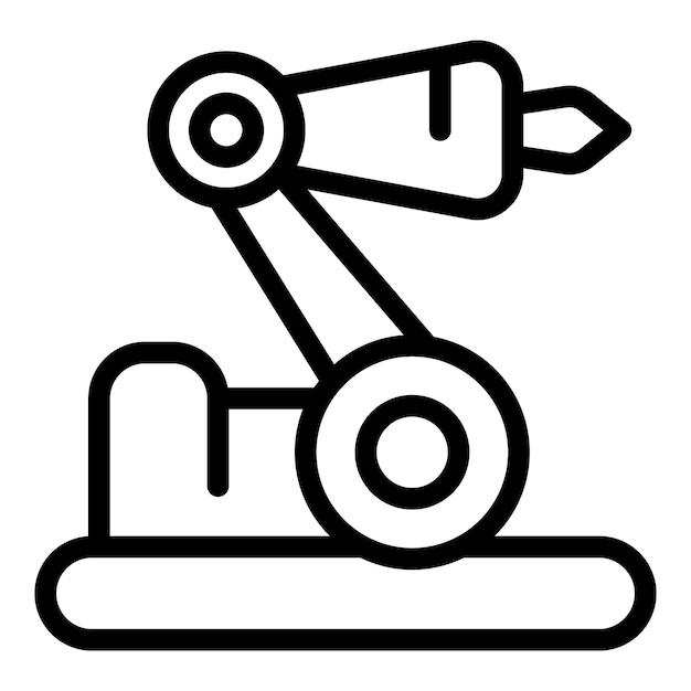 Icono del brazo robótico trabajando en la línea de producción