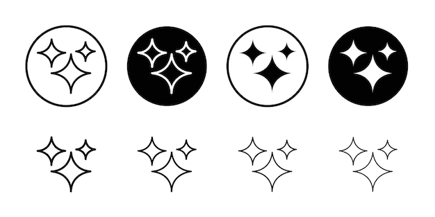 El icono de brillo de las chispas el logotipo del vector se establece plano