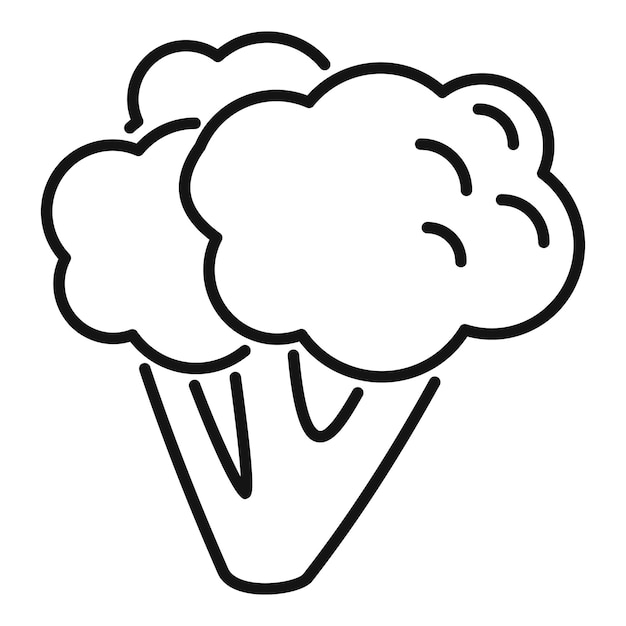 Icono de brócoli dulce vector de contorno Ensalada de plantas de repollo de brócoli