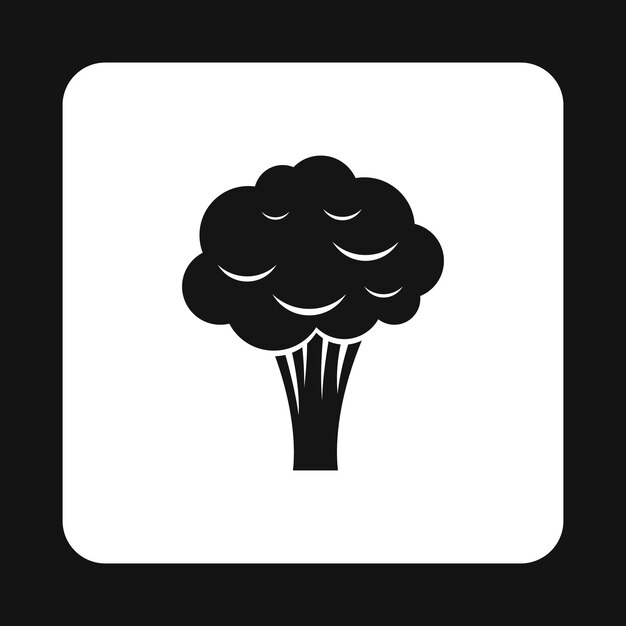 Icono de brócoli en estilo simple aislado sobre fondo blanco Símbolo de verduras