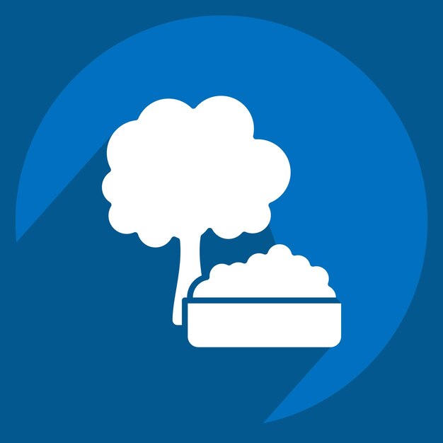 Icono de brócoli relacionado con el símbolo de alimentos saludables estilo sombra larga ilustración de diseño simple