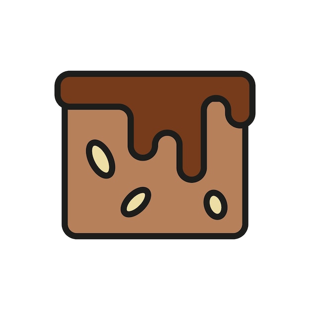 Icono de brownies con un diseño rico e indulgente perfecto para mejorar la panadería de postres