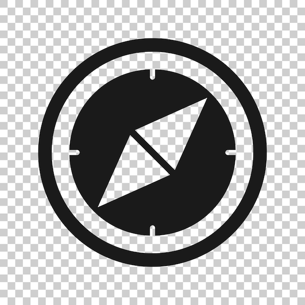 Icono de brújula en estilo plano Equipo de navegación ilustración vectorial sobre fondo blanco aislado Concepto de negocio de dirección de viaje