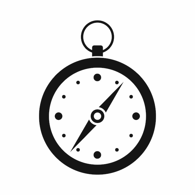 Icono de brújula en estilo simple aislado sobre fondo blanco Símbolo de ubicación